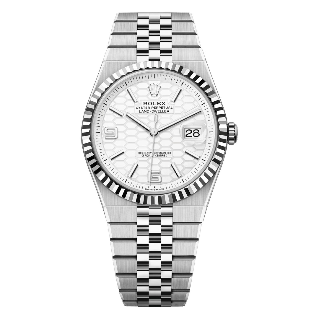 Rolex Land-Dweller 40 127334 - 40mm Oystersteel & White Gold (Fluted) - Flat Jubilee