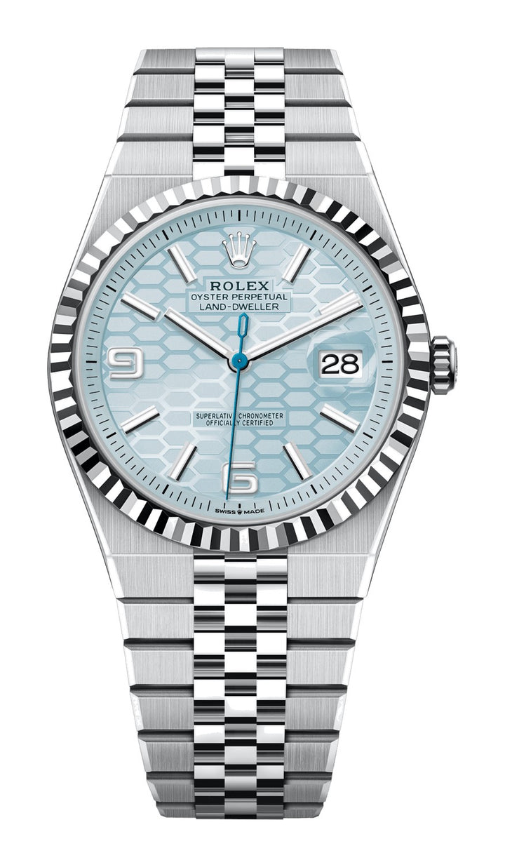 Rolex Land-Dweller 40 127336 - 40mm Platinum (Fluted) - Flat Jubilee