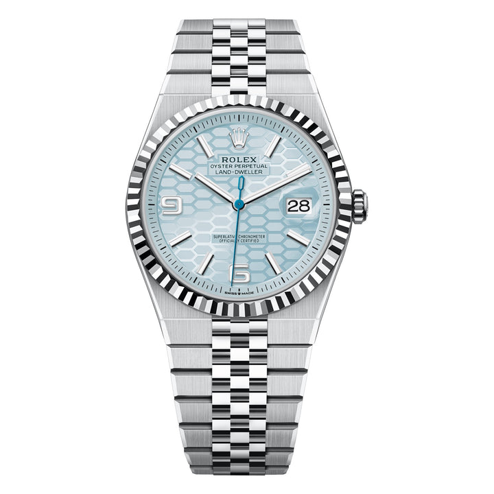 Rolex Land-Dweller 40 127336 - 40mm Platinum (Fluted) - Flat Jubilee