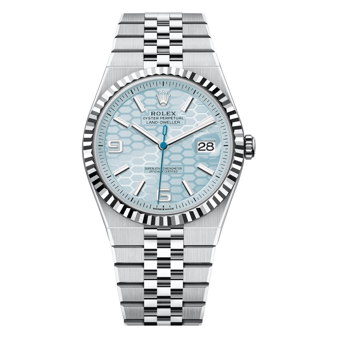 Rolex Land-Dweller 40 127336 - 40mm Platinum (Fluted) - Flat Jubilee