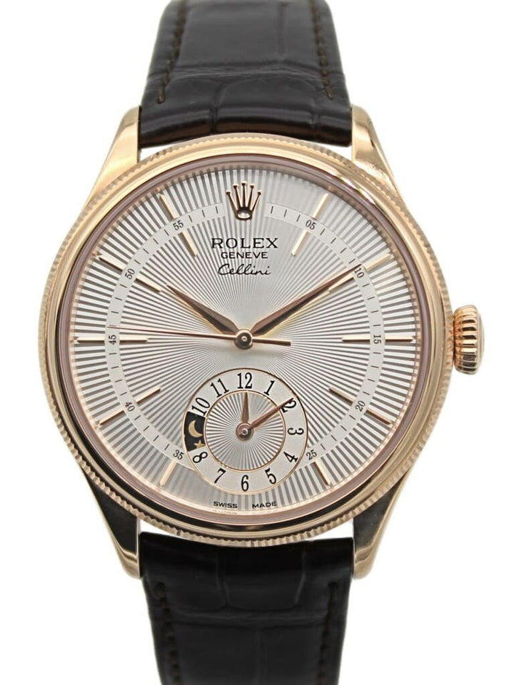 Rolex Cellini Dual Time 50525 - 39mm Everose Gold - Leather Strap