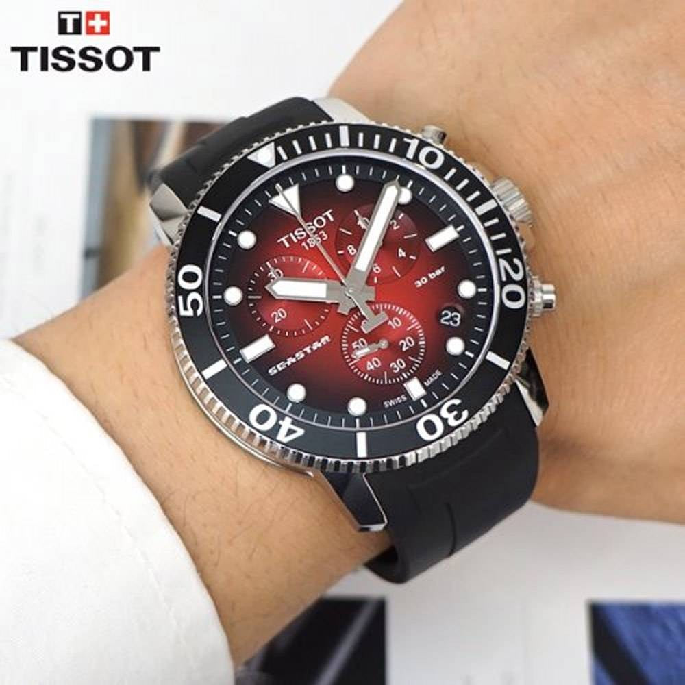 Tissot Seastar 1000 Chronograph (Black / Red 45mm)