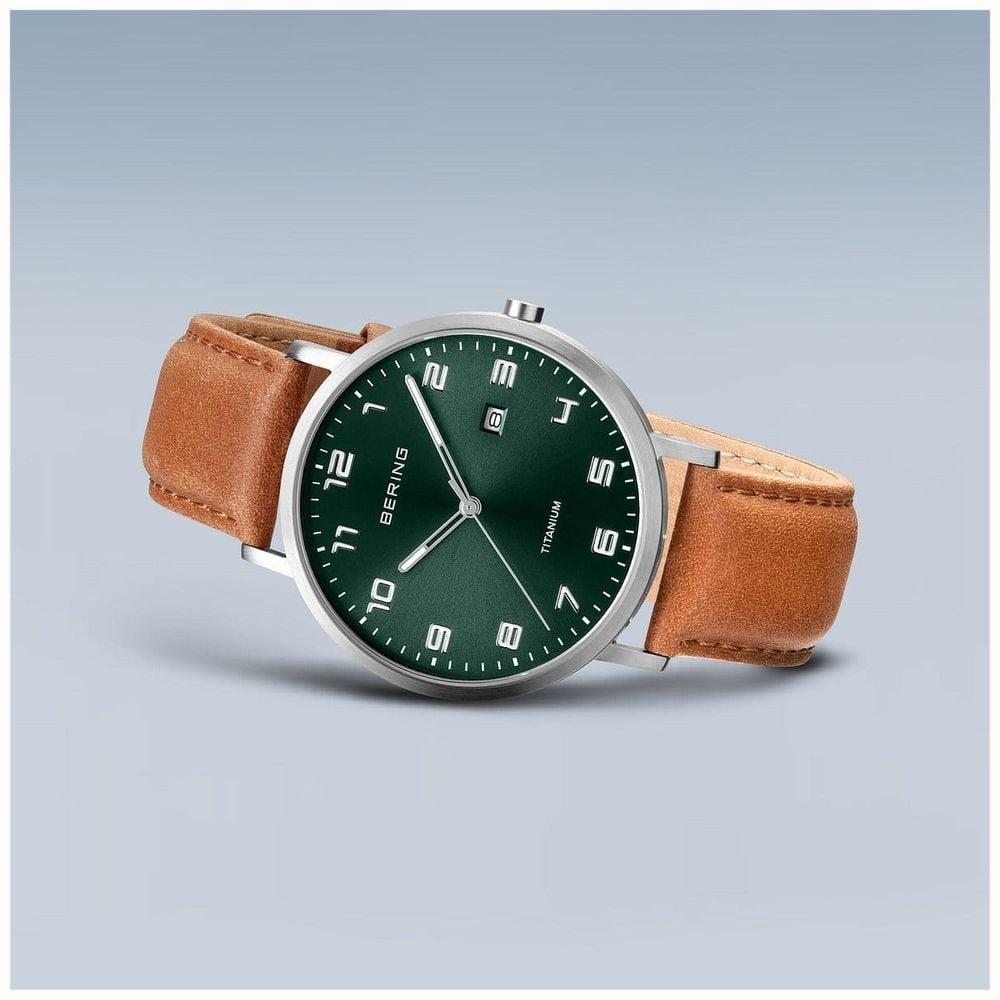 Bering Green Dial Leather