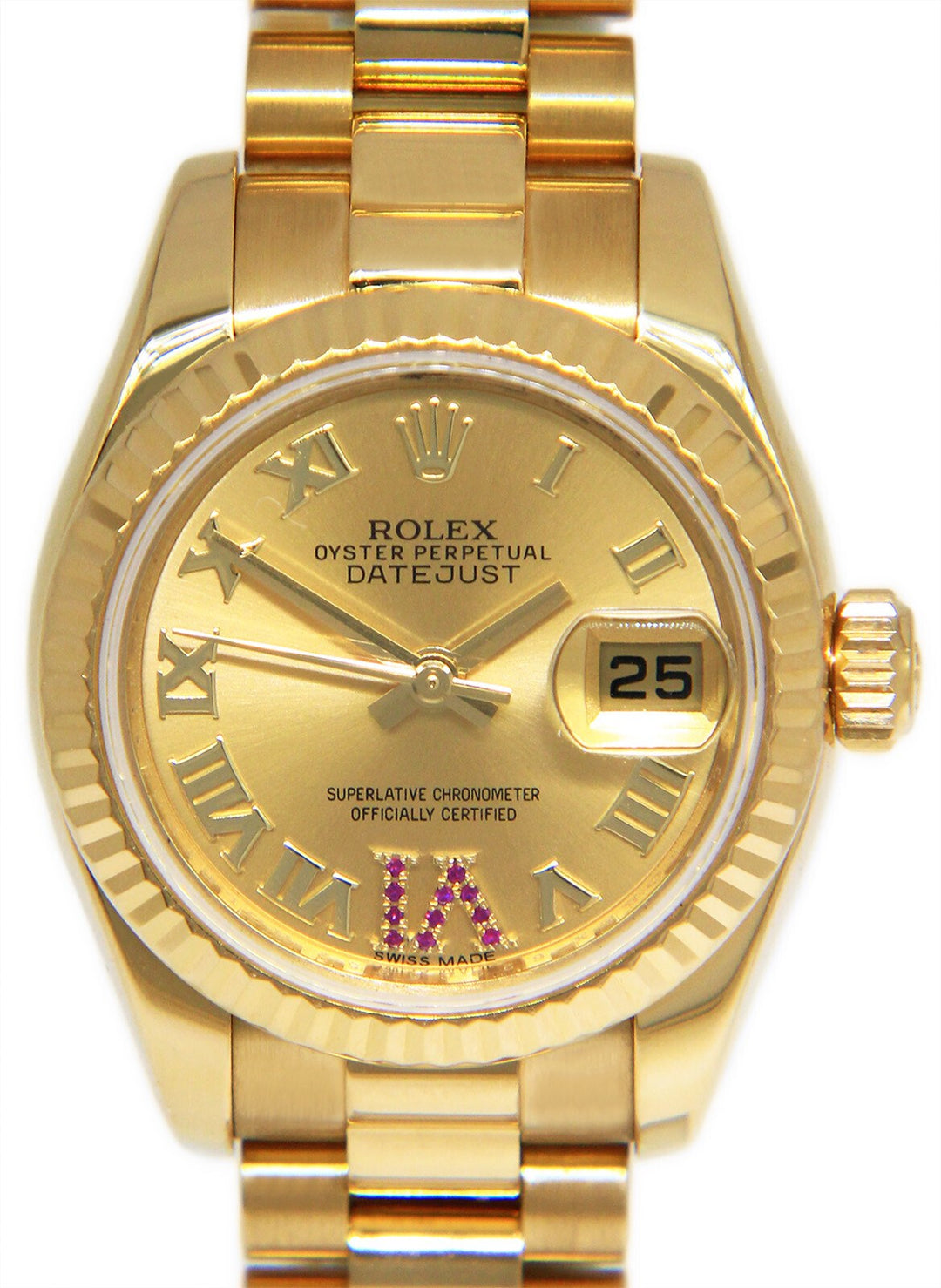 Rolex Lady-Datejust 26mm 18K Yellow Gold President 179178