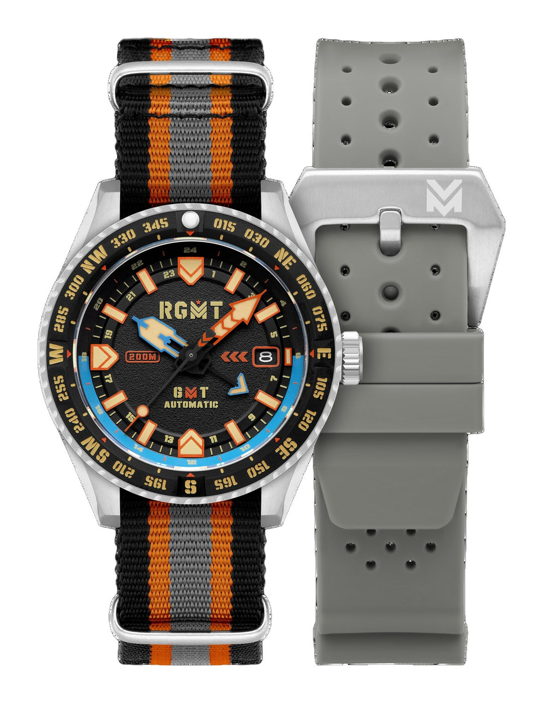 Dragoon GMT Automatic Black Dial / Multicolor Nylon Strap Black Dial