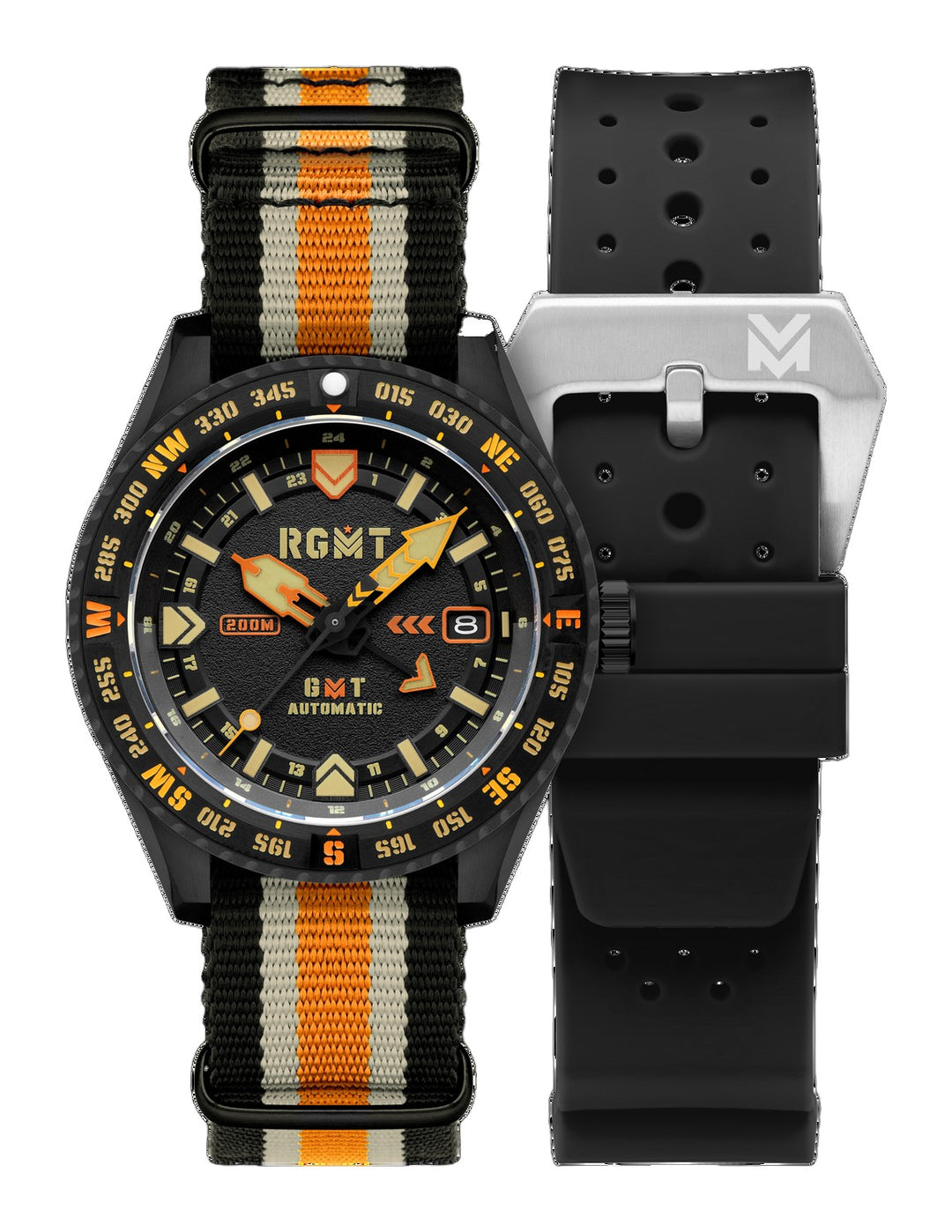 Dragoon GMT Automatic Black Dial / Multicolor Nylon Strap Black Dial