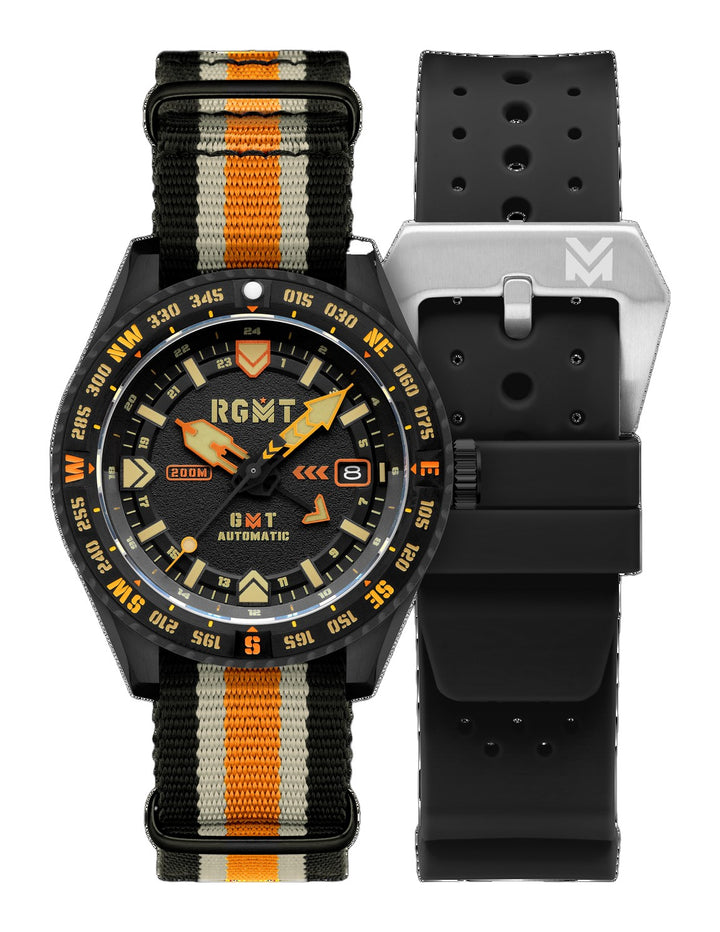 Dragoon GMT Automatic Black Dial / Multicolor Nylon Strap Black Dial