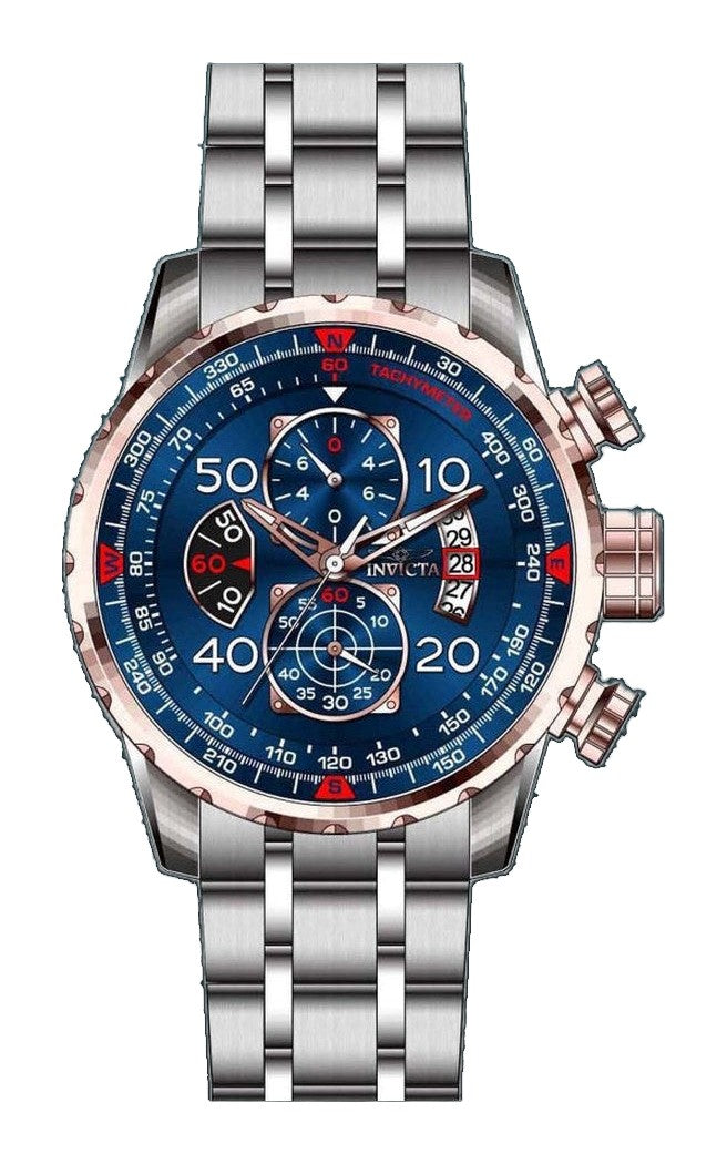 Aviator Chronograph Blue Dial / Silver Stainless Steel Bracelet Blue Dial