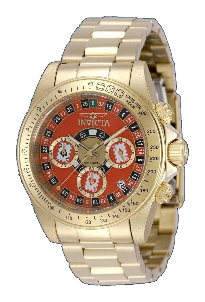 Speedway Chronograph Red Dial / Gold-Tone Stainless Steel Bracelet Red Dial
