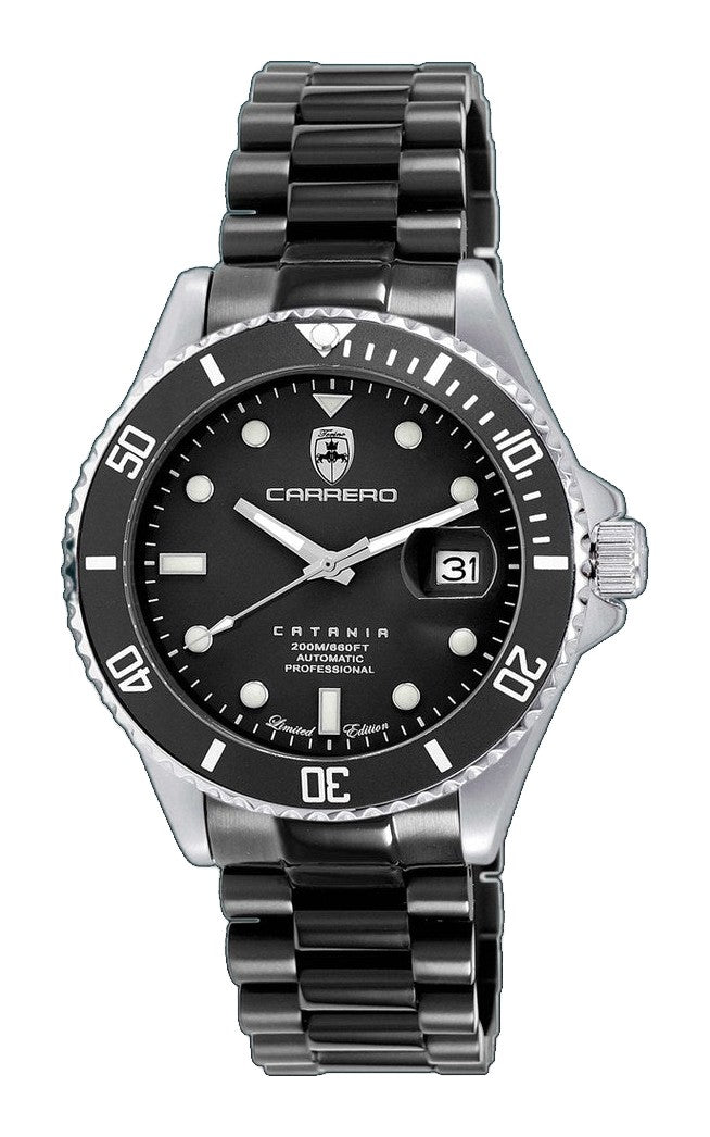 CATANIA -PD SILVER TONE/IP-BLACK Black Dial Dial