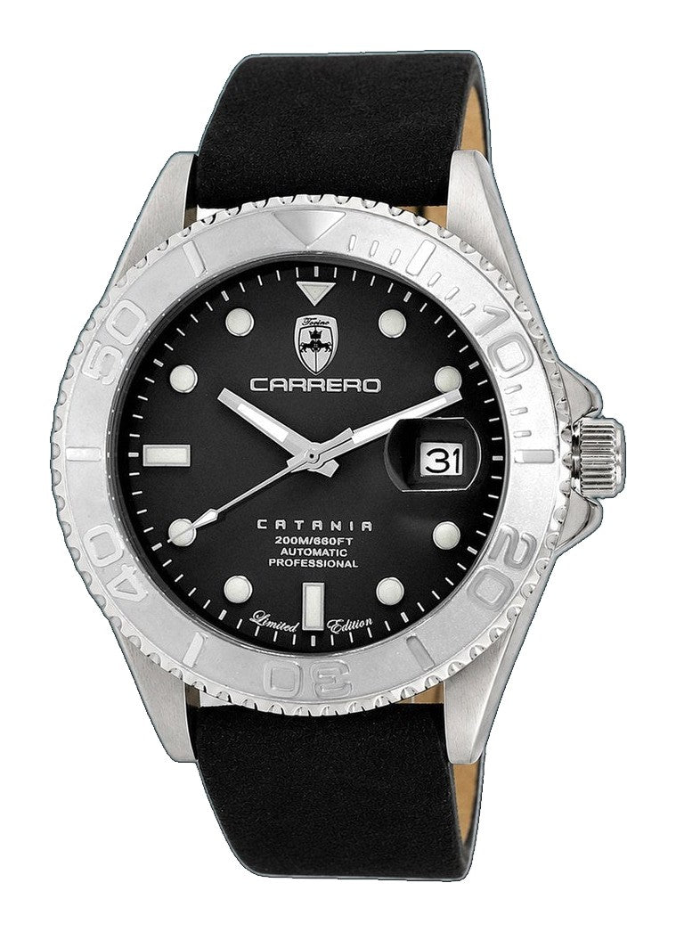 Catania MOP Silvertone-Black/ Black Black Dial