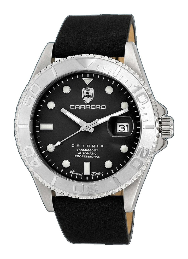 Catania MOP Silvertone-Black/ Black Black Dial