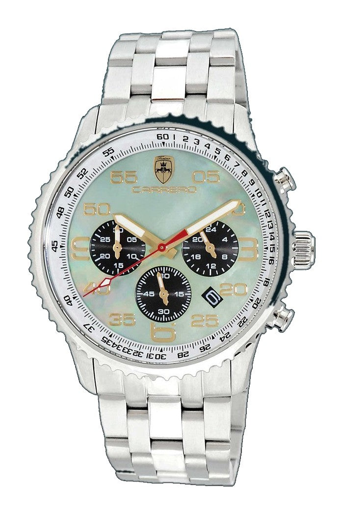 Aureum-MB Silvertone/ Brown Green-Black Dial