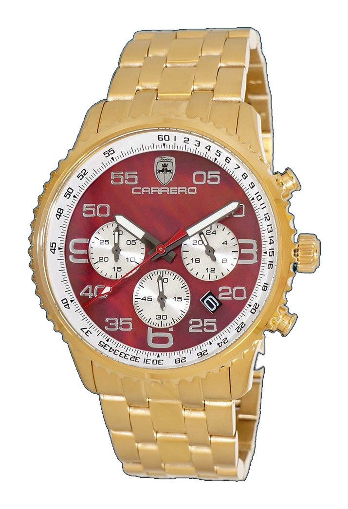 Aureum-MB Goldtone/Maroon-White Maroon Dial