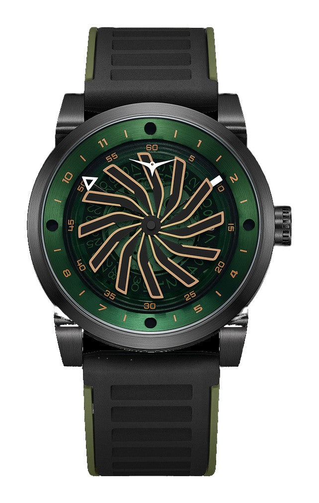 Blade Rogue Stainless Steel Black Plated Green Dial