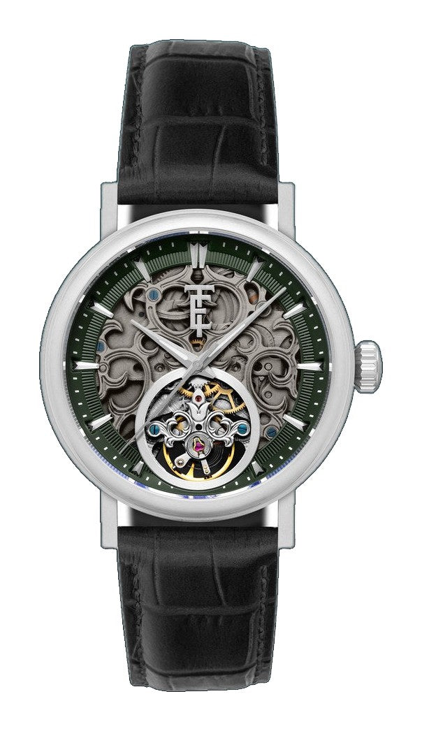 Beaufort Sage Face  / Black Leather Strap Green Dial
