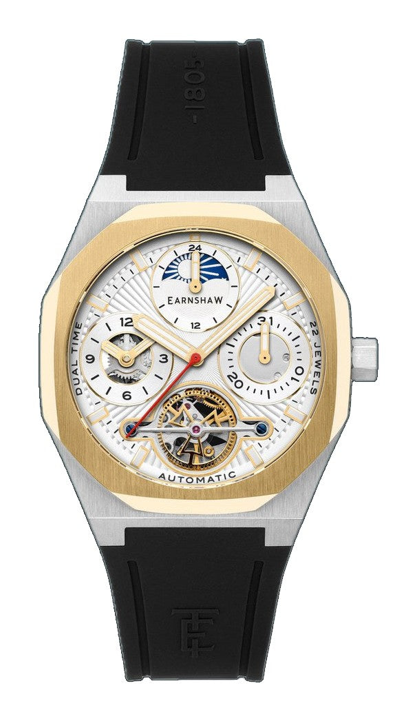 Drake Polished Aura / Black Rubber Strap Silver Dial