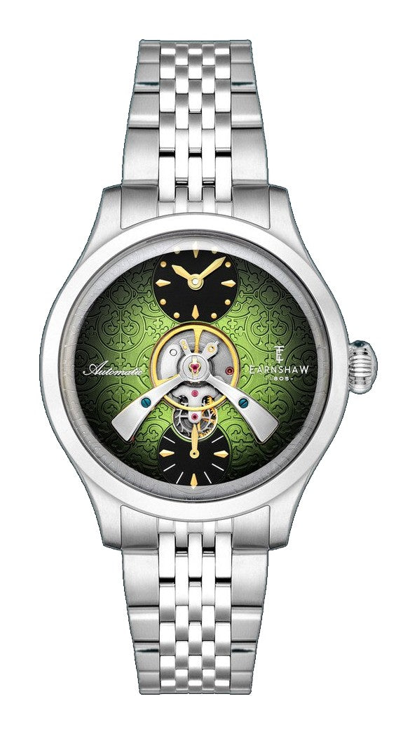 Dalton Fume Green  / Silver Stainless Steel Bracelet Green Dial