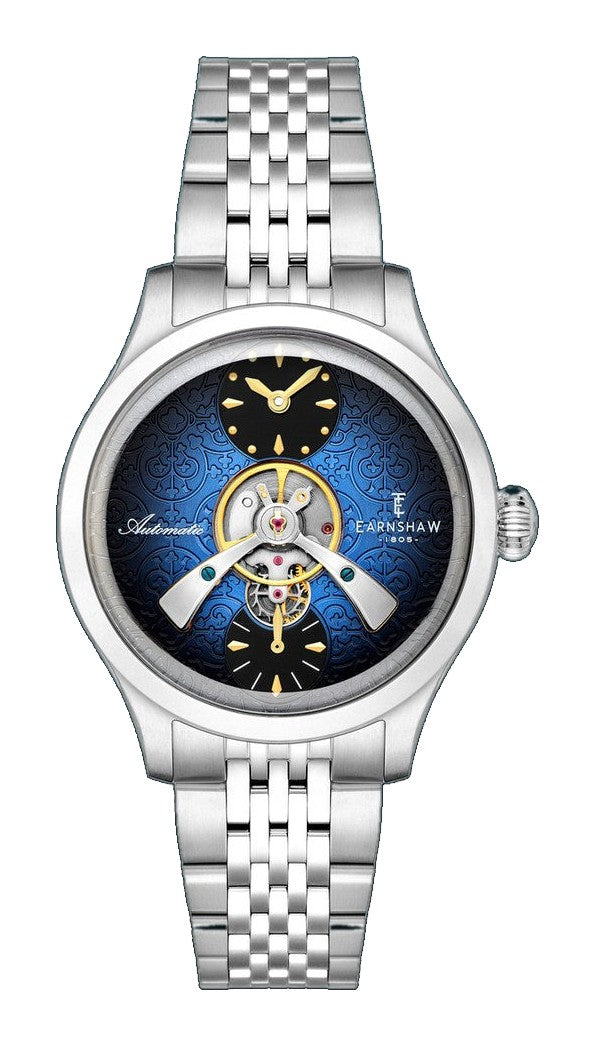 Dalton Fume Blue  / Silver Stainless Steel Bracelet Blue Dial