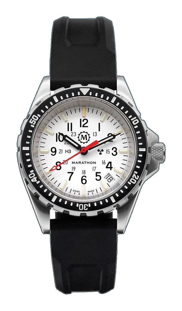 Divers Auto Medium Search and Rescue Quartz White NGM/Rubber | Arctic White Dial