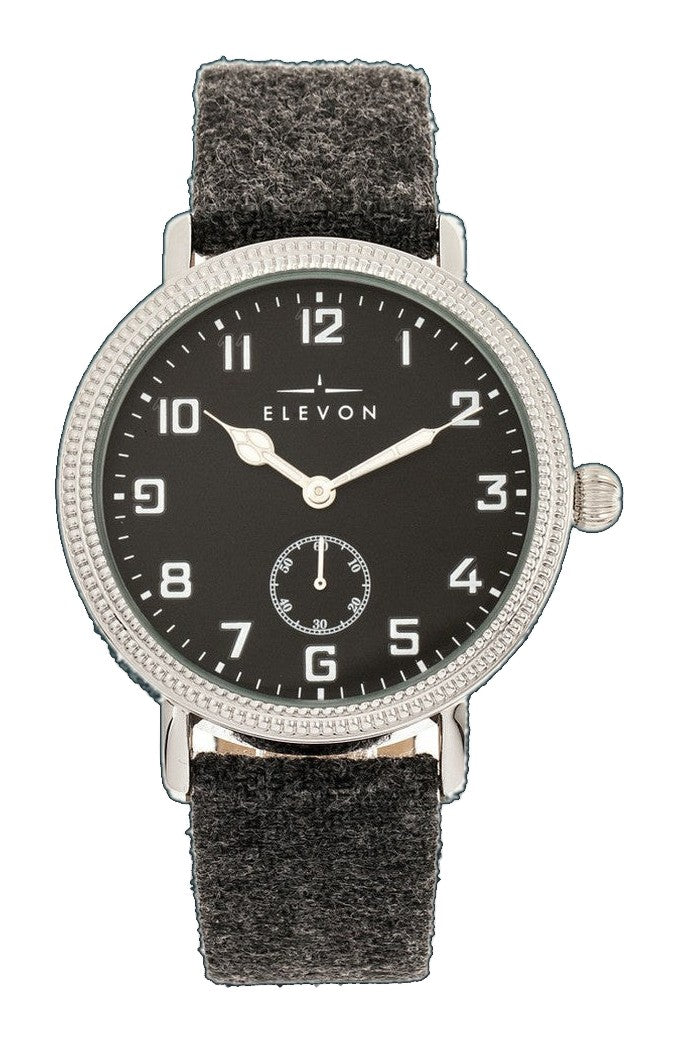 Northrop Wool-Overlaid Leather-Band Watch - Charcoal/Black