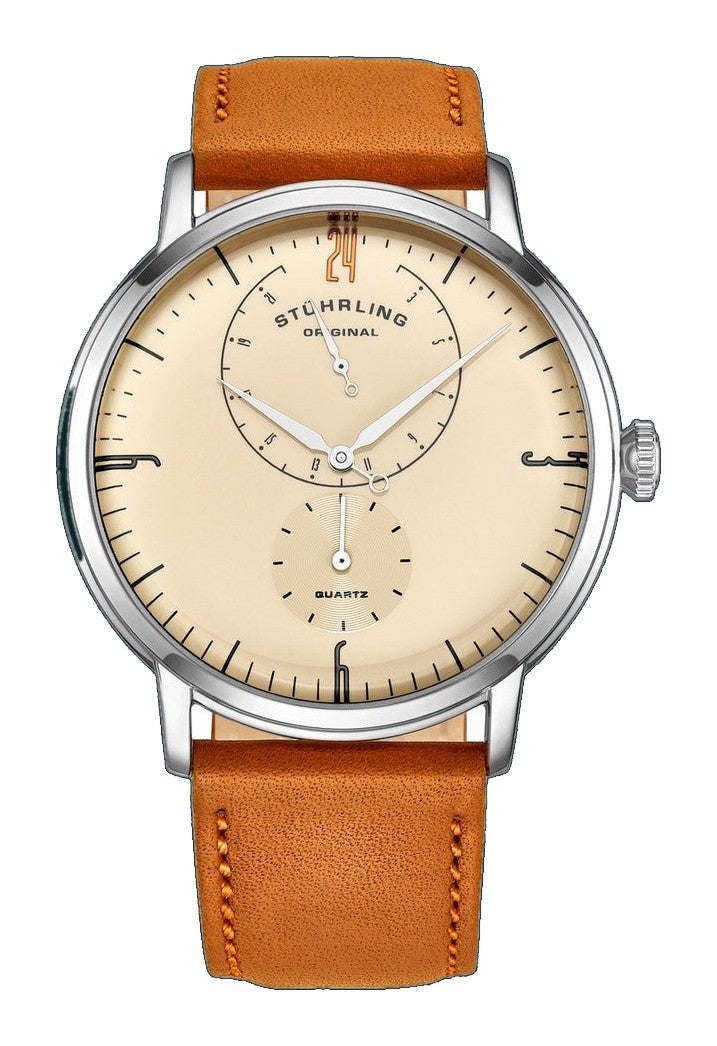 Symphony orange/Leather/Off White Dial/Silver Case | Ivory Dial
