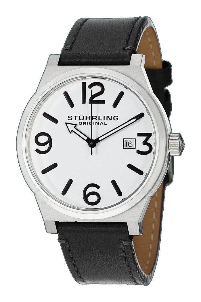 Aviator Black/Leather/White Dial/Silver Case | White Dial