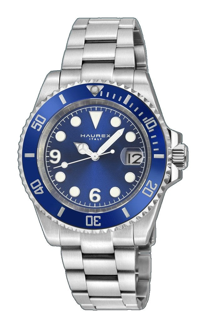 Haurex Italy Barracuda (316L Case, Blue Sunray Dial, Ceramic Bezel, 316L Stainless Steel Bracelet)