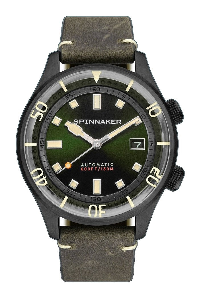 Bradner Green / Black / Leather | Green Dial