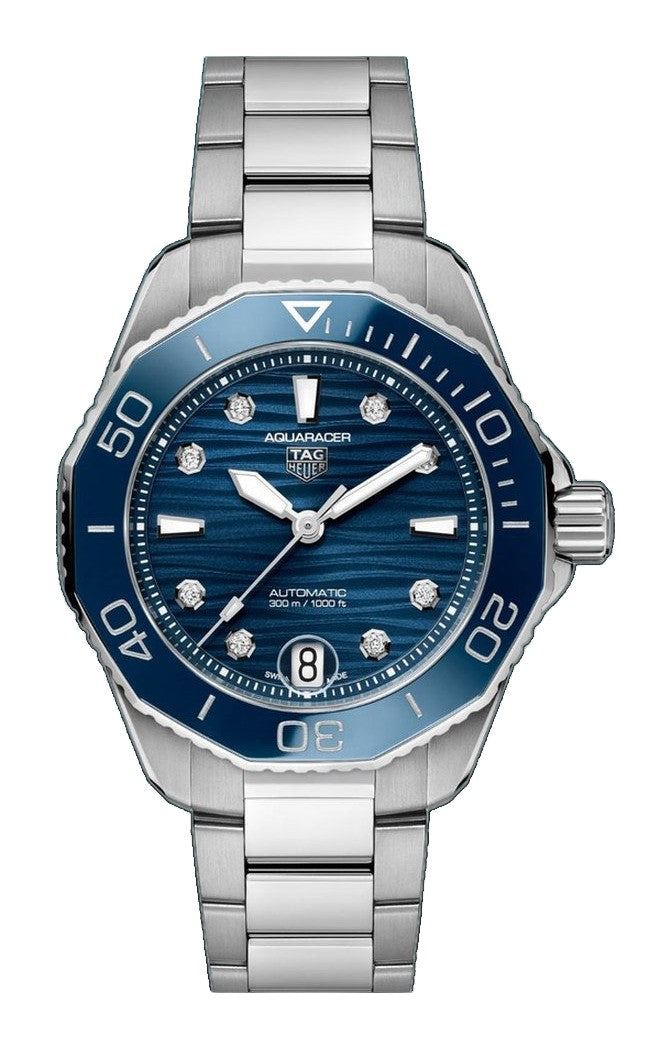 Aquaracer Professional 300 Date Calibre 5 Automatic Blue Diamond Dial / Stainless Steel Bracelet Blue Dial