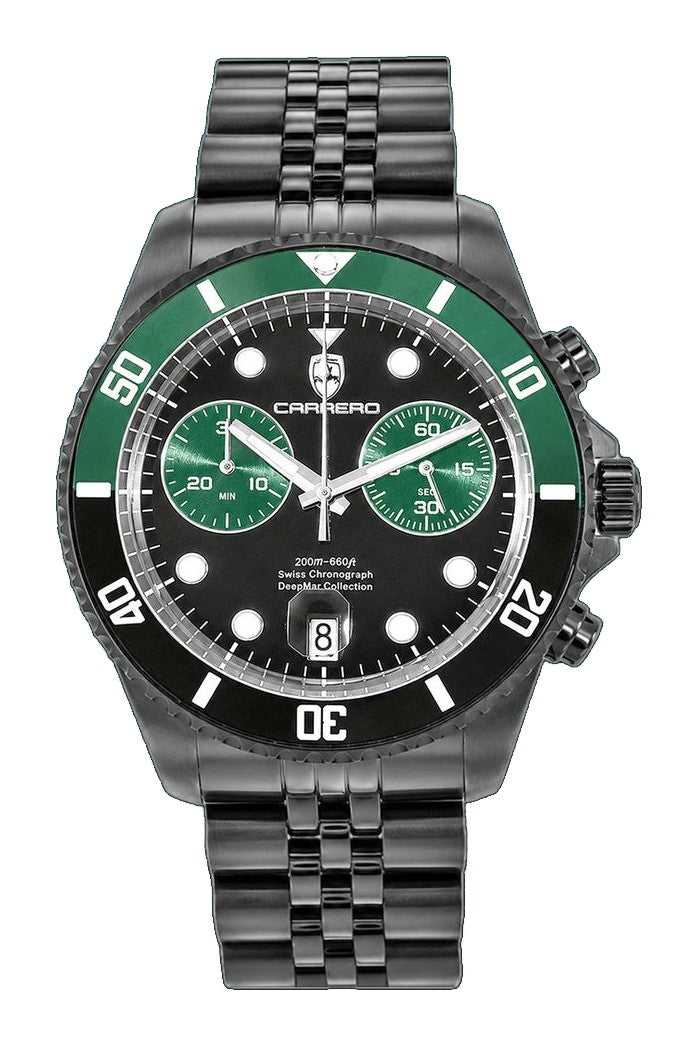 DeepMar Collection IP-BLACK / GREEN Black-Green Dial