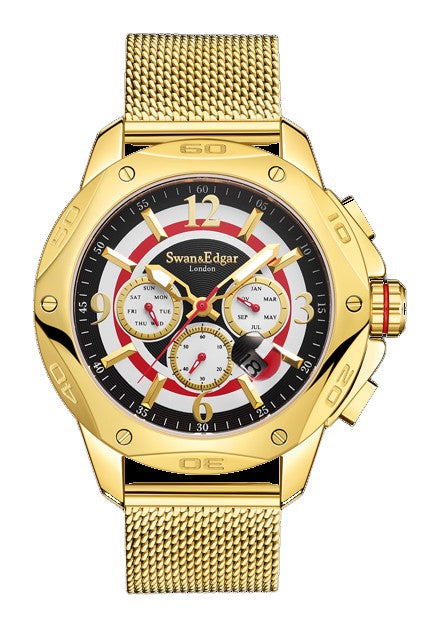 Sports Target Automatic Gold/Milanese White Dial