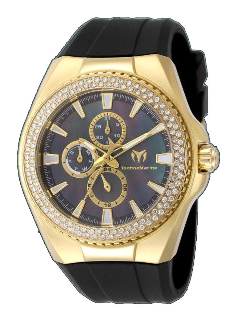 Cruise Monogram Black And Gold Dial Black Stainless Steel And Silicone Strap 45mm Gold Dial