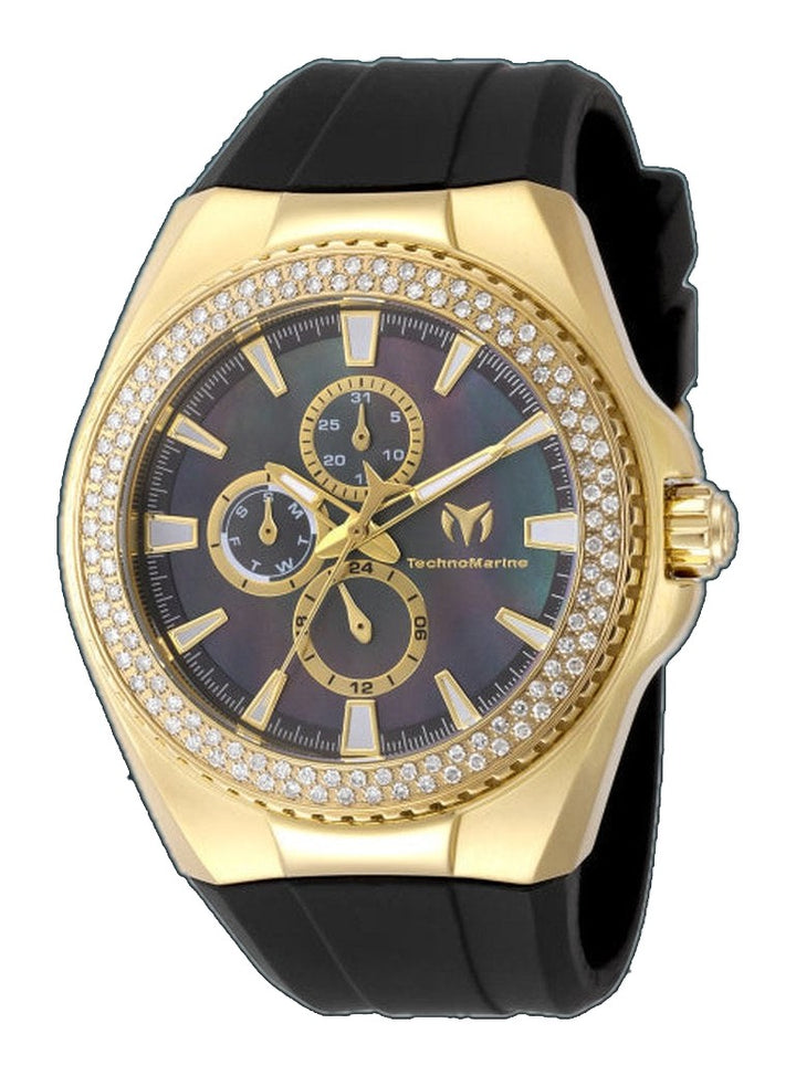 Cruise Monogram Black And Gold Dial Black Stainless Steel And Silicone Strap 45mm Gold Dial
