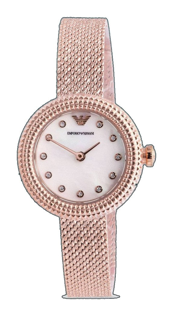 Rosa White Mother-of-Pearl Dial / Rose Gold-Tone Stainless Steel Mesh Bracelet Mother-of-Pearl Dial