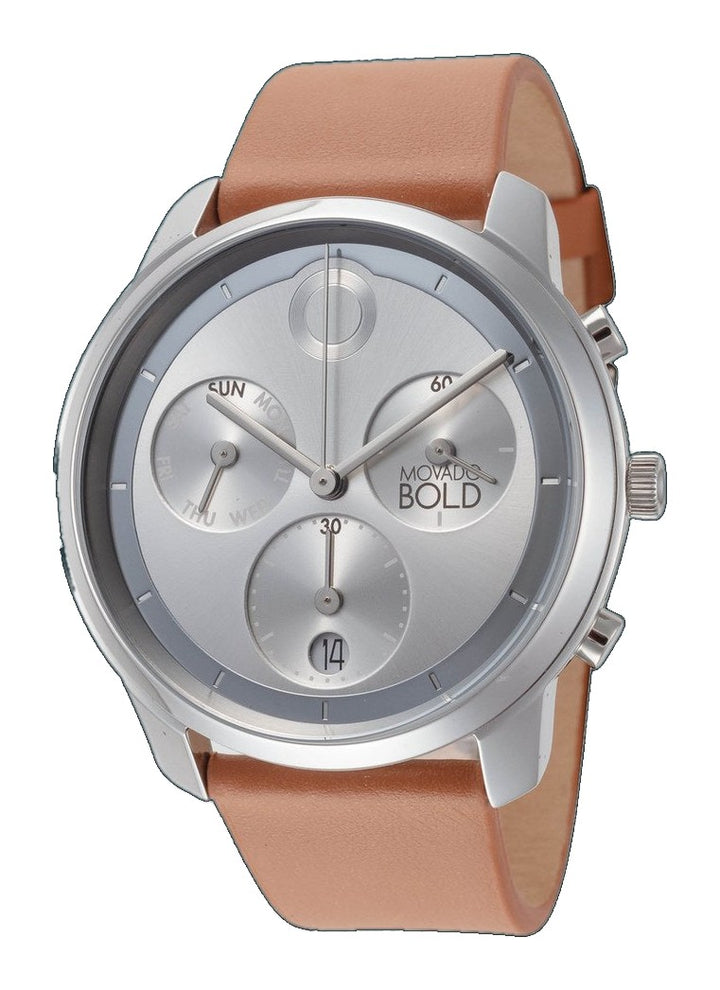 Bold Trend Element Silver Dial / Brown Leather Strap Silver Dial