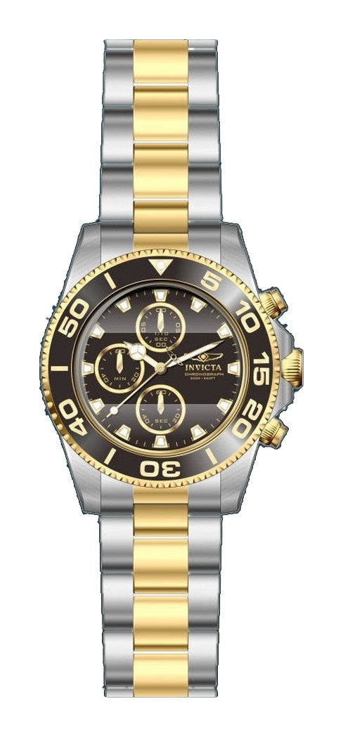 Pro Diver Chronograph Black Dial / Two-Tone Silver-Gold Stainless Steel Bracelet Black Dial