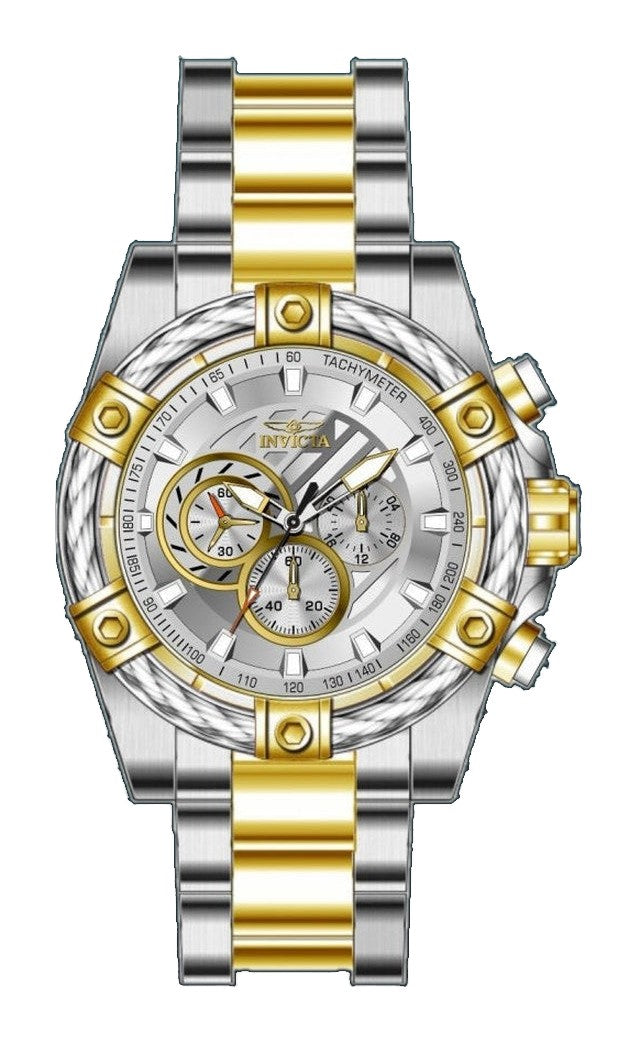 Bolt Men White Skeleton Dial / Two-Tone Stainless Steel Bracelet