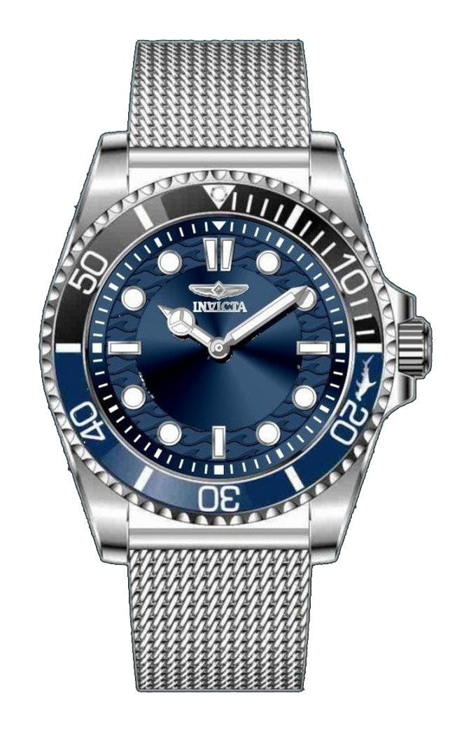 Pro Diver Men Blue Dial / Stainless Steel Mesh Bracelet Blue Dial