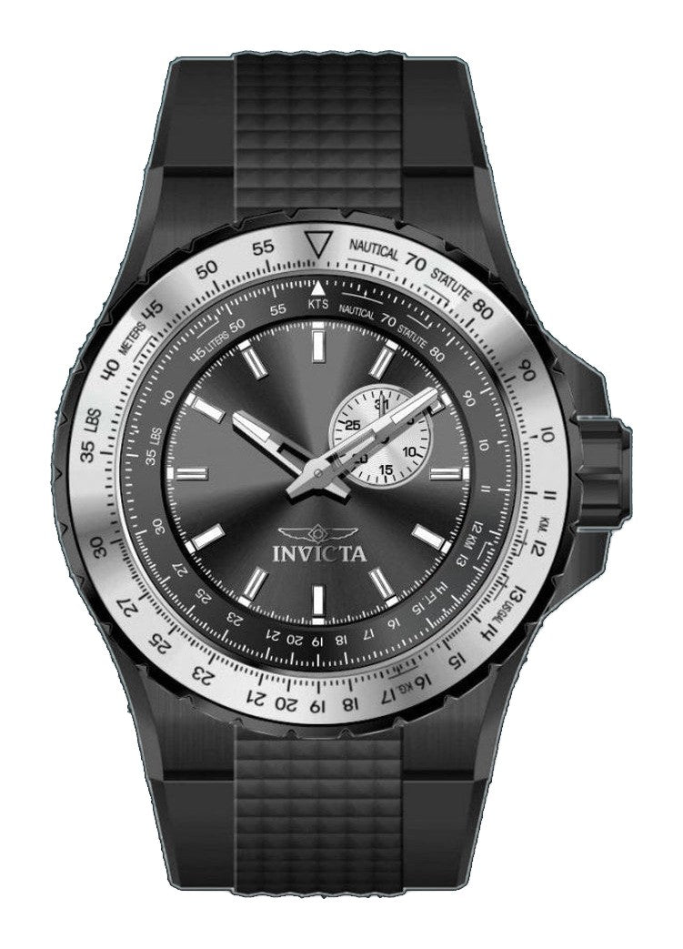 Aviator Men Black Dial / Black Silicone Strap Black Dial