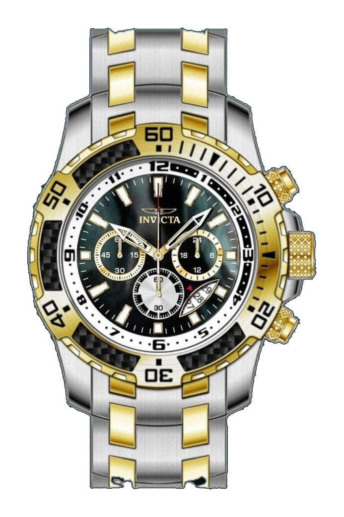 Pro Diver Scuba Men Black Abalone Dial / Two-Tone Stainless Steel Bracelet Black Dial