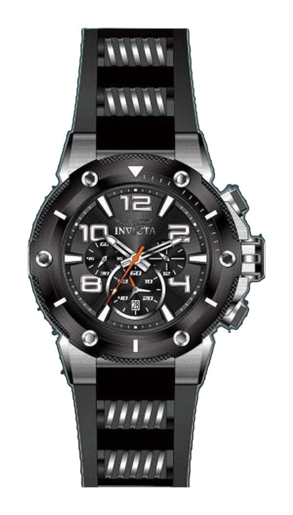 Speedway Chronograph Black Dial / Two-Tone Black / Silver Silicone And Stainless Steel Strap Black Dial