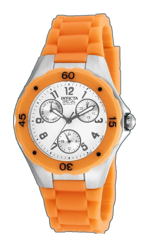 Angel White Dial / Orange Silicone Strap White Dial