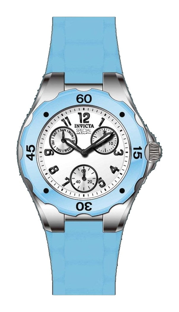 Angel White Dial / Blue Silicone Strap White Dial