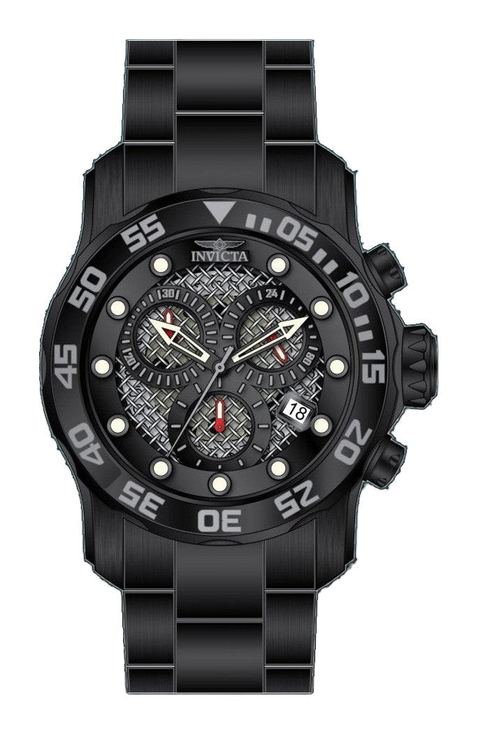 Pro Diver Chronograph Silver / Black Dial / Black Stainless Steel Bracelet Two-Tone Silver / Black Dial