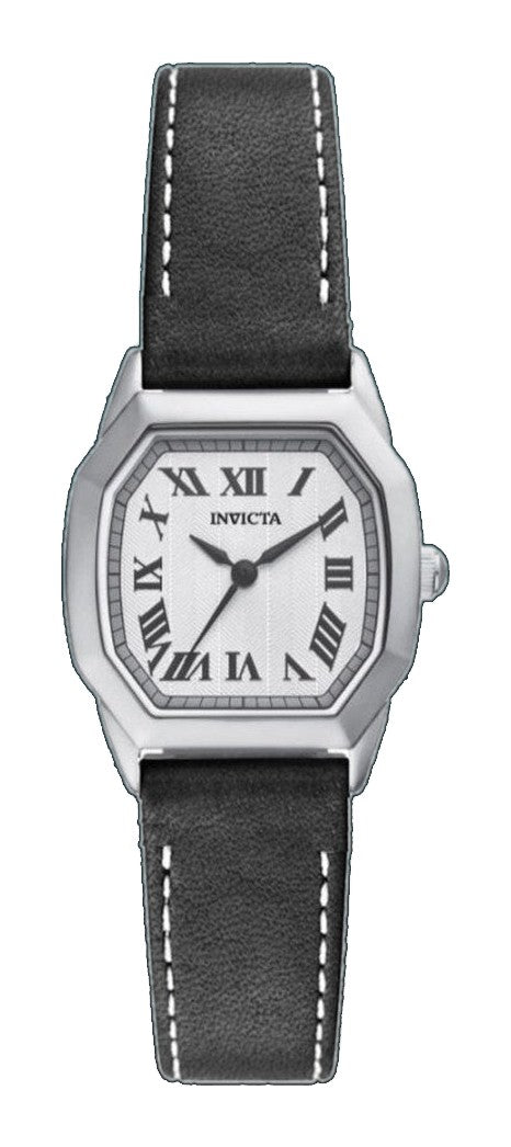 Wildflower Lady Silver-Tone Dial / Black Leather Strap Silver-tone Dial