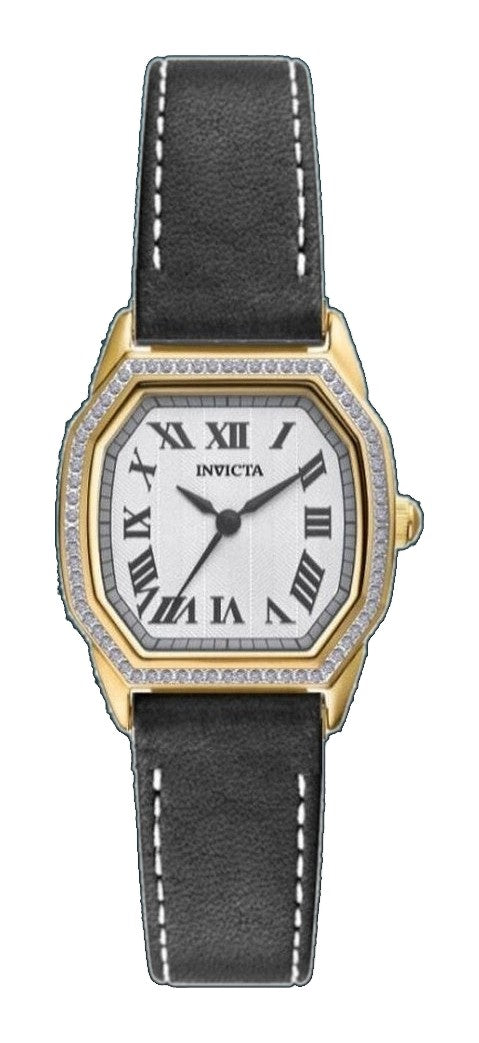 Wildflower Lady Silver-Tone Dial / Black Leather Strap Silver-tone Dial
