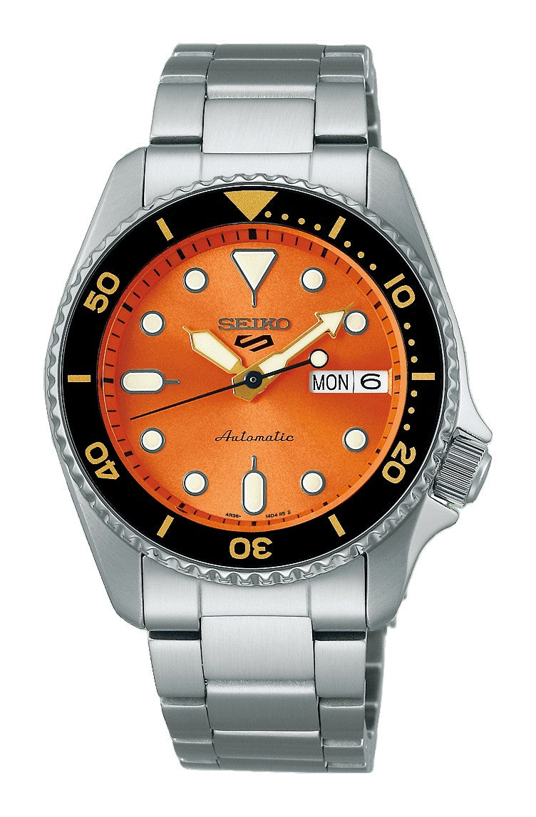 5 Sports SKX Series Mid-Size Orange Dial / Stainless Steel Bracelet Orange Dial