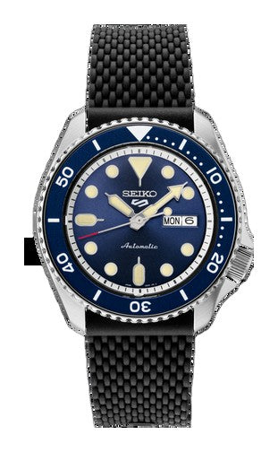 5 Sports Blue / silicone strap Blue Dial