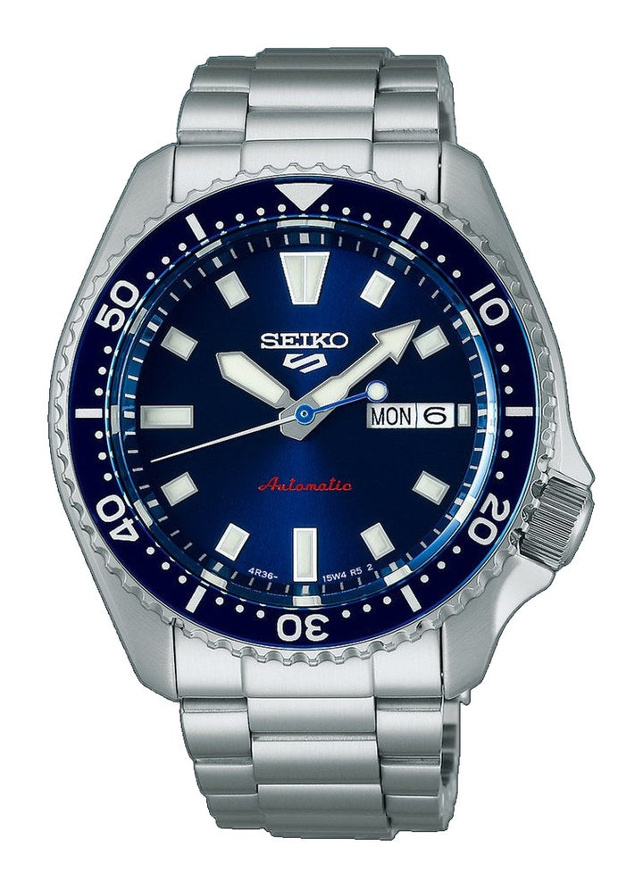 5 Sports SKX Unidirectional Bezel Blue Dial / Stainless Steel Bracelet Blue Dial